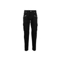 Pantalons cargo noirs en coton de la marque Balmain, avec poches latérales, coupe ajustée et détails modernes.