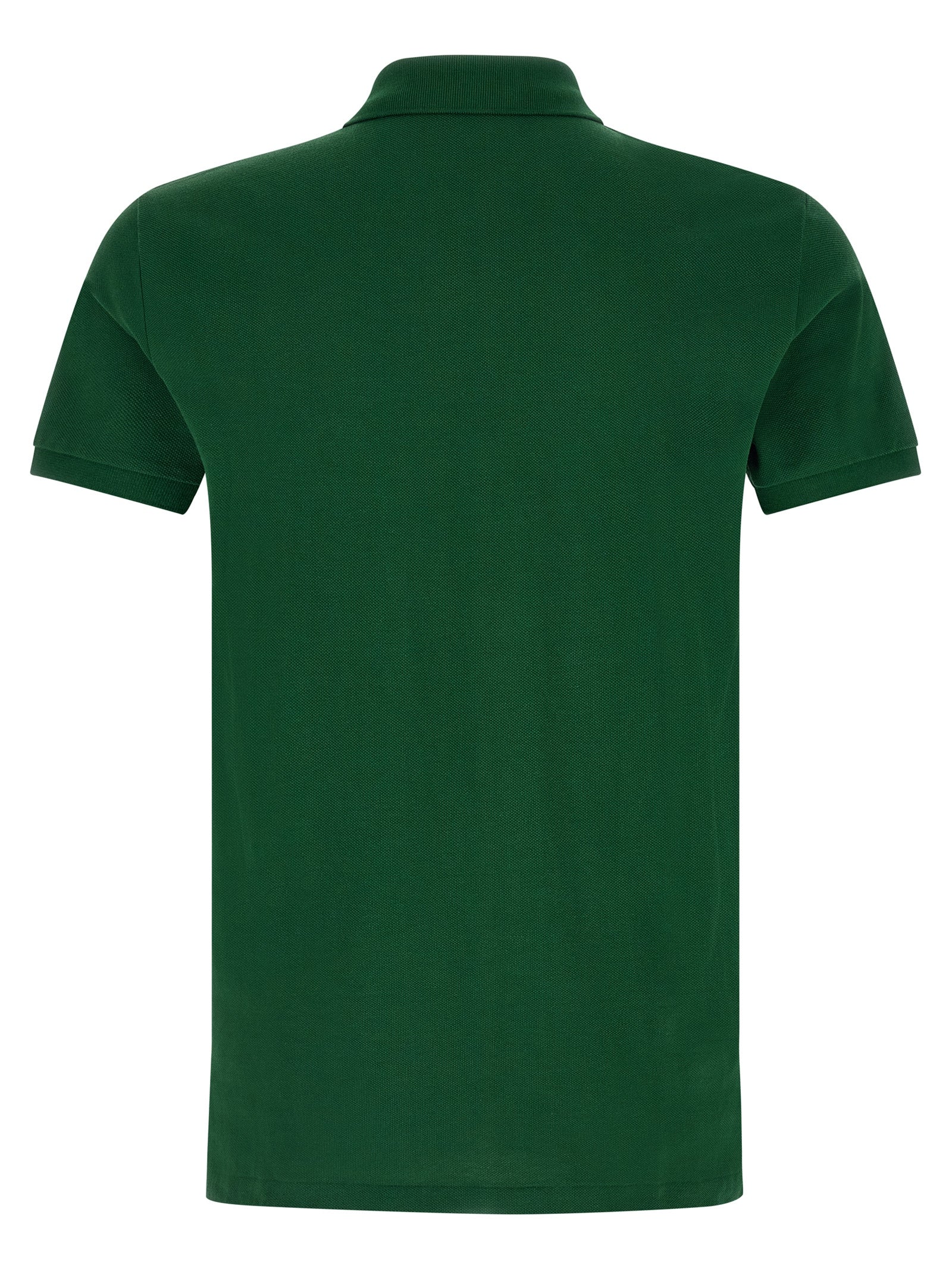 Chemise polo Ralph Lauren bicolore en coton avec col classique, vue de face.