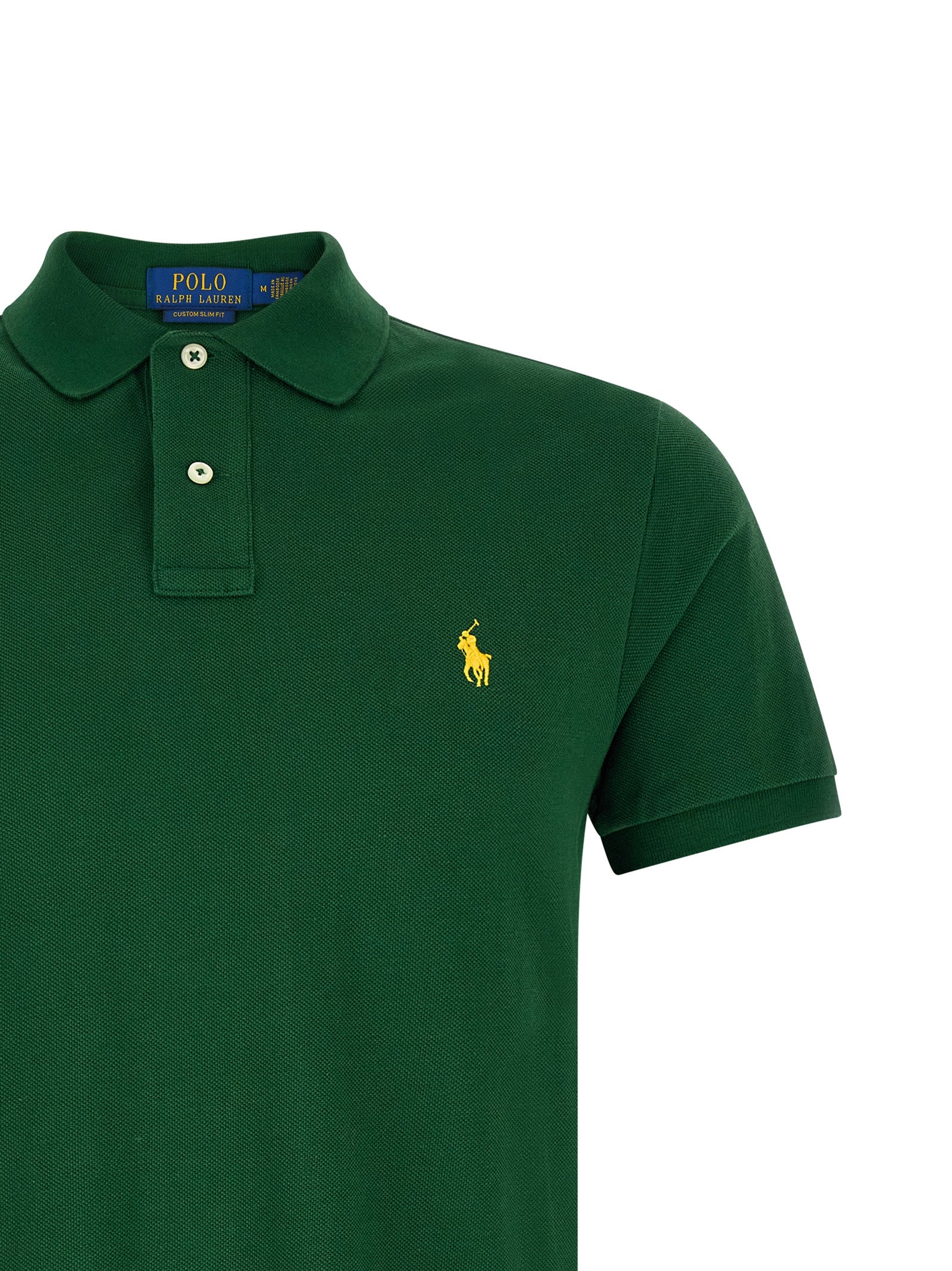Chemise polo Ralph Lauren en coton bicolore, à col classique et manches courtes, couleur bleue et blanche, pour homme.