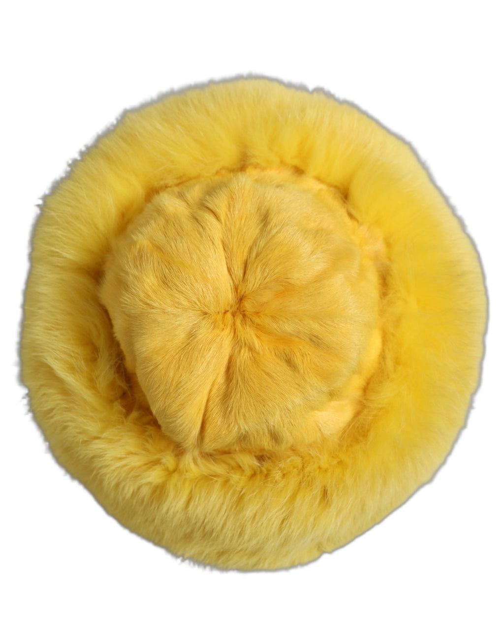 Dolce & Gabbana Yellow Fox Fur Womens Bucket Capello Hat