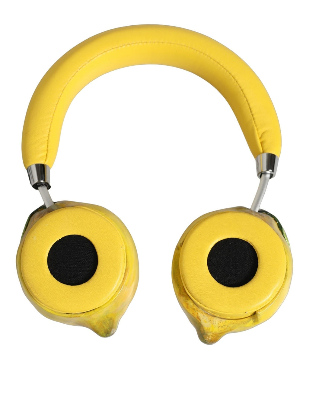 Dolce & Gabbana Yellow Vibrant Lemon Leather Headset Headphones