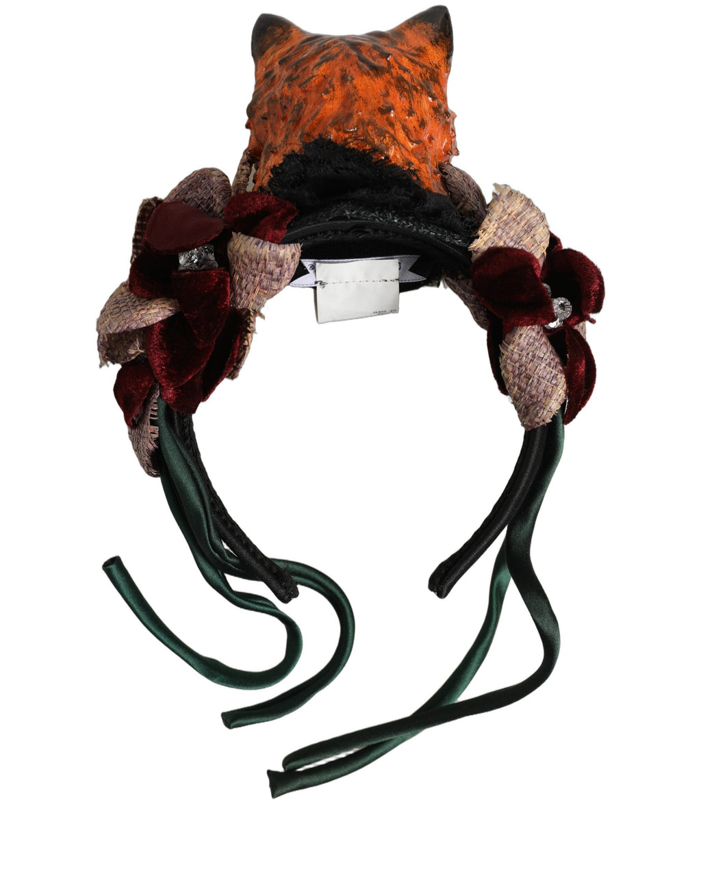 Dolce & Gabbana Multicolor Velvet Bengal Cat Silk Headwear Headband