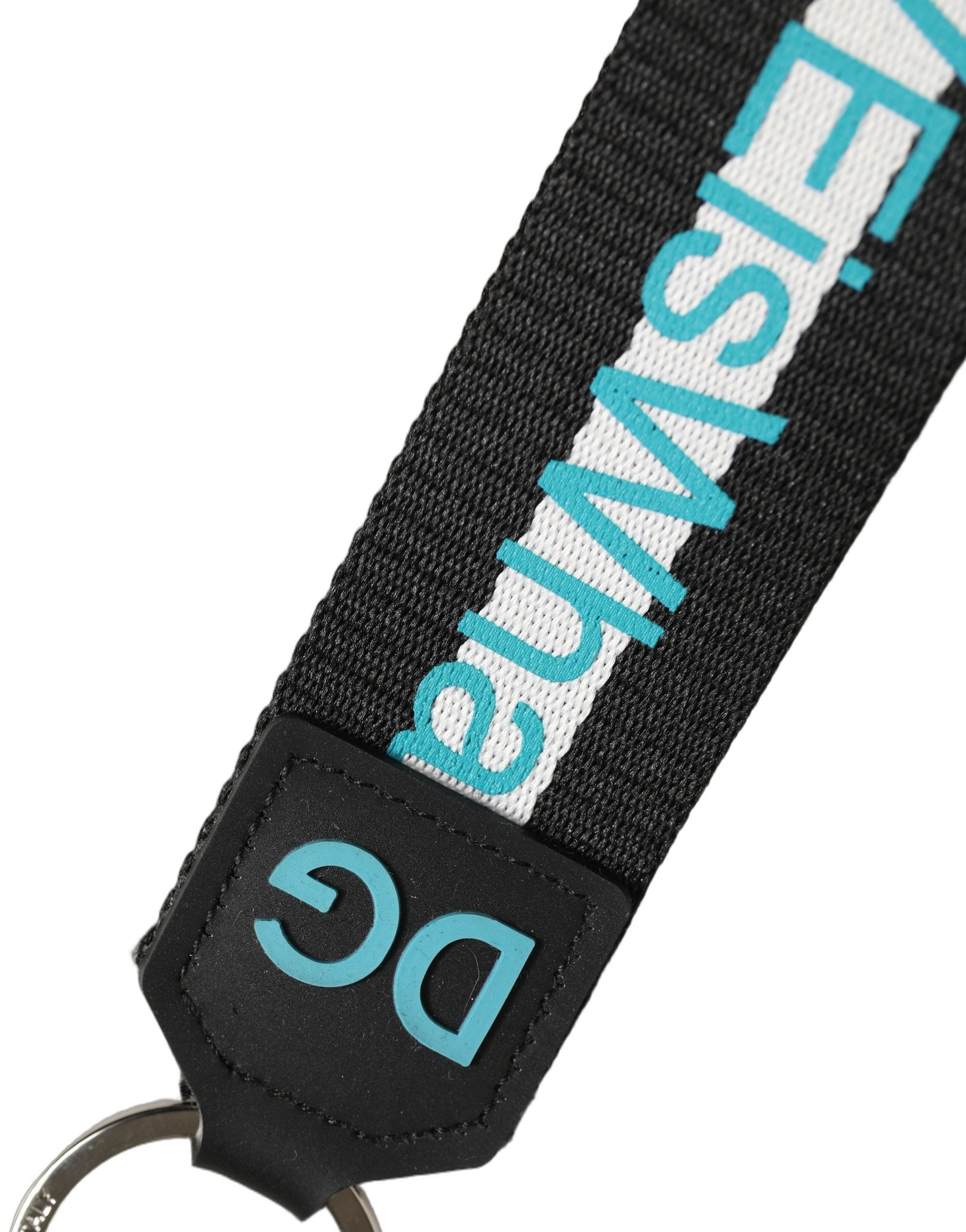 Dolce & Gabbana Multicolor Logo Polyester Brass Holder Keychain Keyring