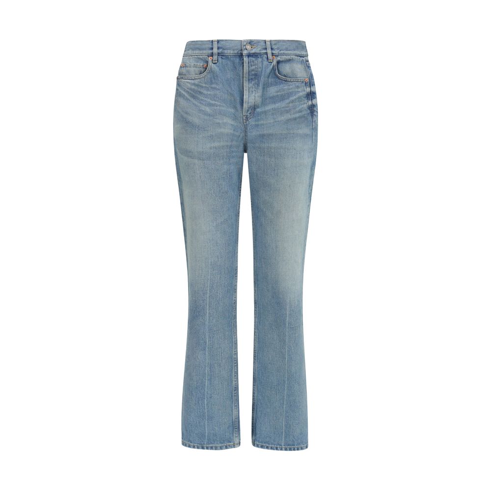 Saint Laurent Blaue Baumwoll-Jeans mit geradem Bein