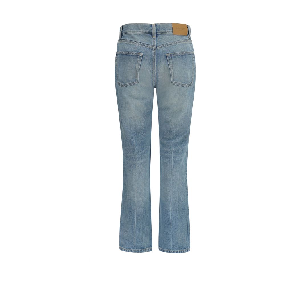 Saint Laurent Blaue Baumwoll-Jeans mit geradem Bein