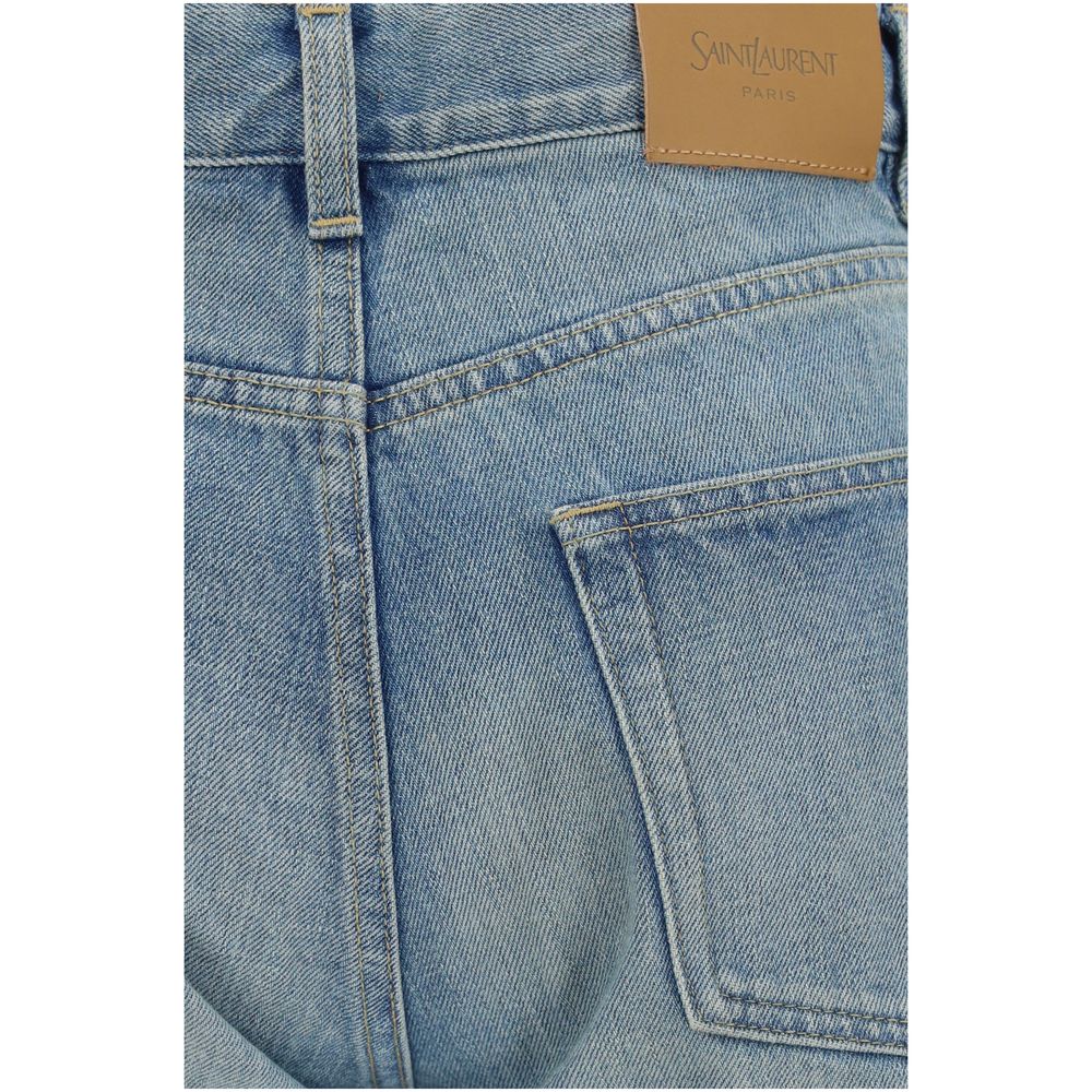 Saint Laurent Blaue Baumwoll-Jeans mit geradem Bein