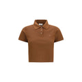 Saint Laurent Polohemd aus brauner Baumwolle