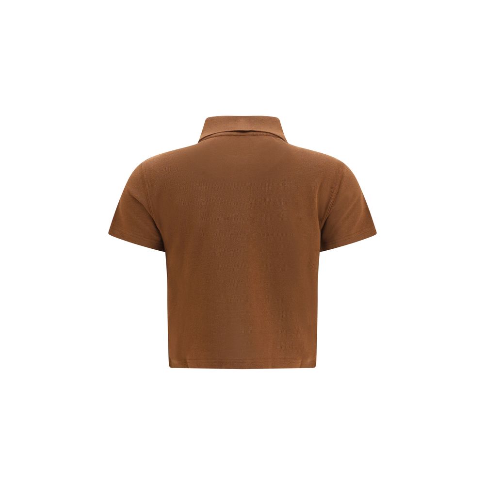 Saint Laurent Polohemd aus brauner Baumwolle