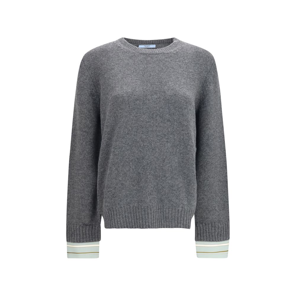 Prada Sweatshirt aus grauer Wolle Oves Aries