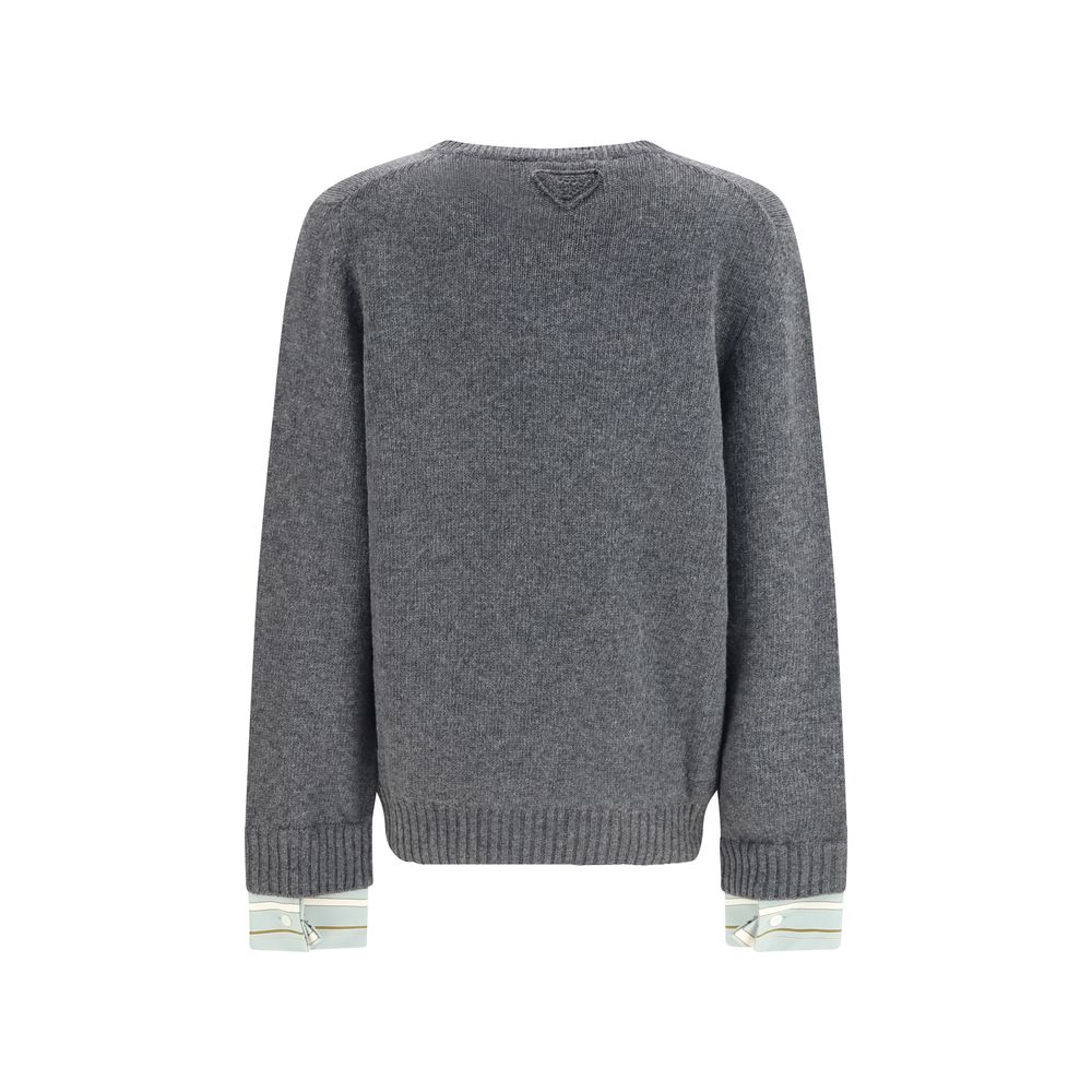 Prada Sweatshirt aus grauer Wolle Oves Aries