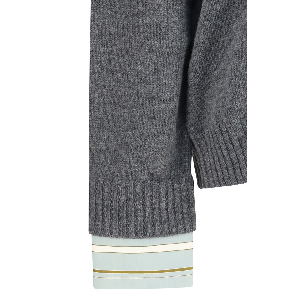Prada Sweatshirt aus grauer Wolle Oves Aries