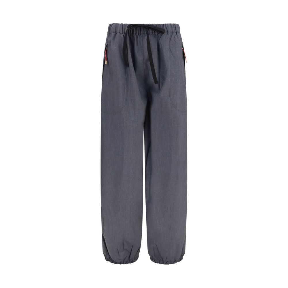 Prada Graue Woll-Oversize-Freizeithose