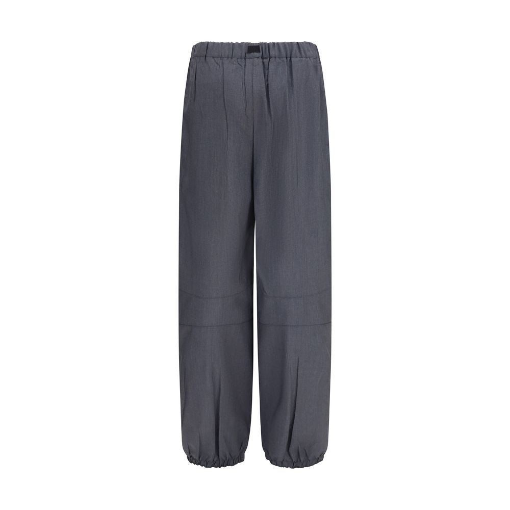 Prada Graue Woll-Oversize-Freizeithose