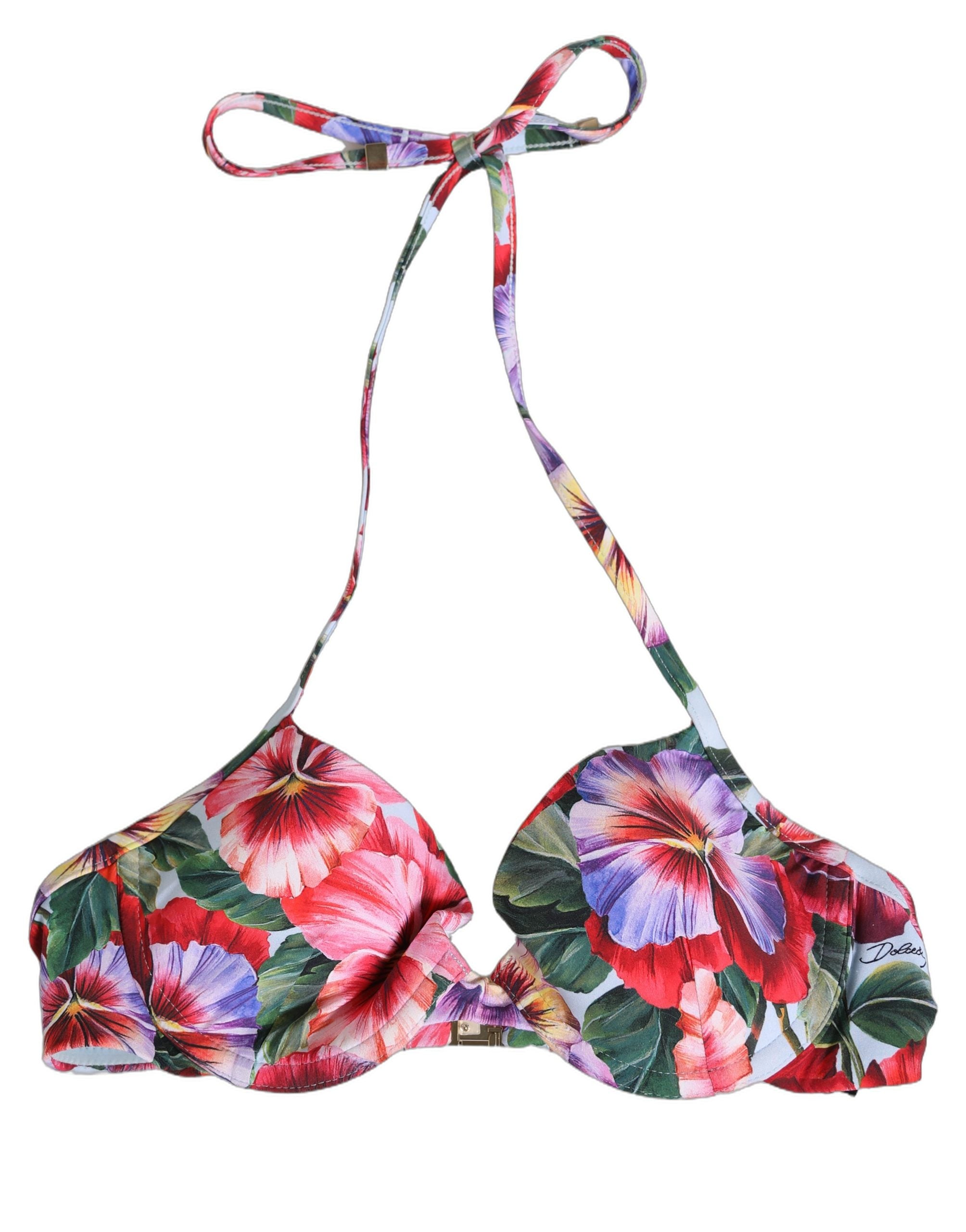 Dolce & Gabbana Top Mehrfarbiger Blumendruck Strandmode Bikini