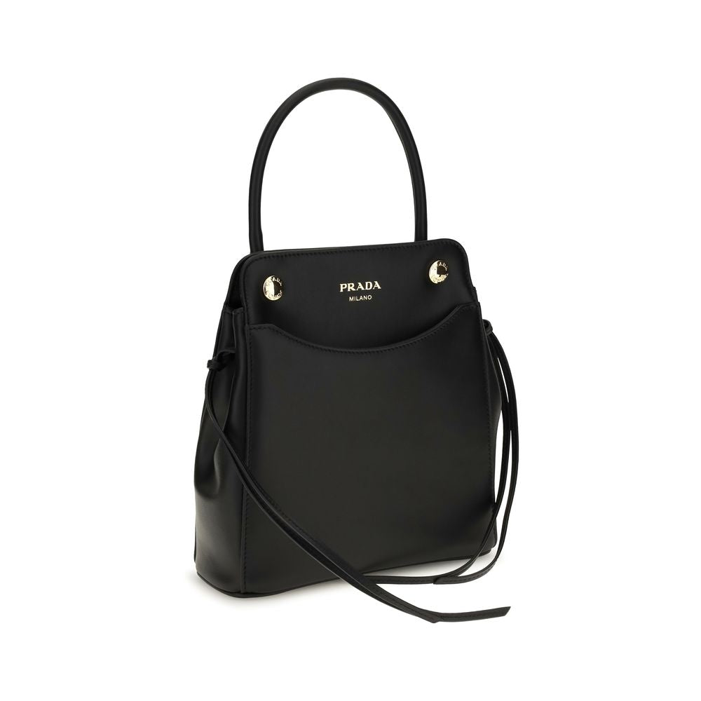 Prada Schultertasche aus schwarzem Kalbsleder Bos Taurus