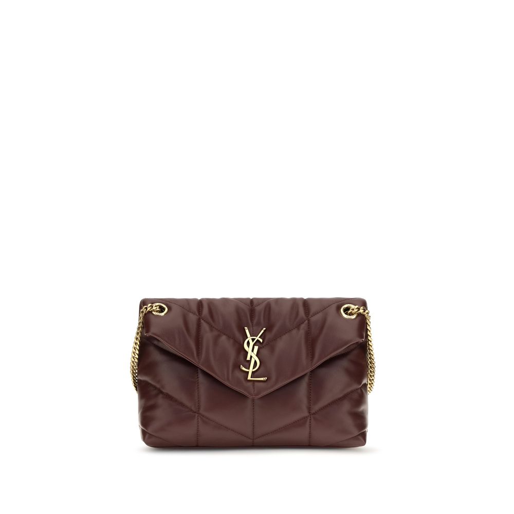 Saint Laurent Bordeaux Schultertasche aus Lammleder