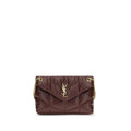 Saint Laurent Bordeaux Schultertasche aus Lammleder