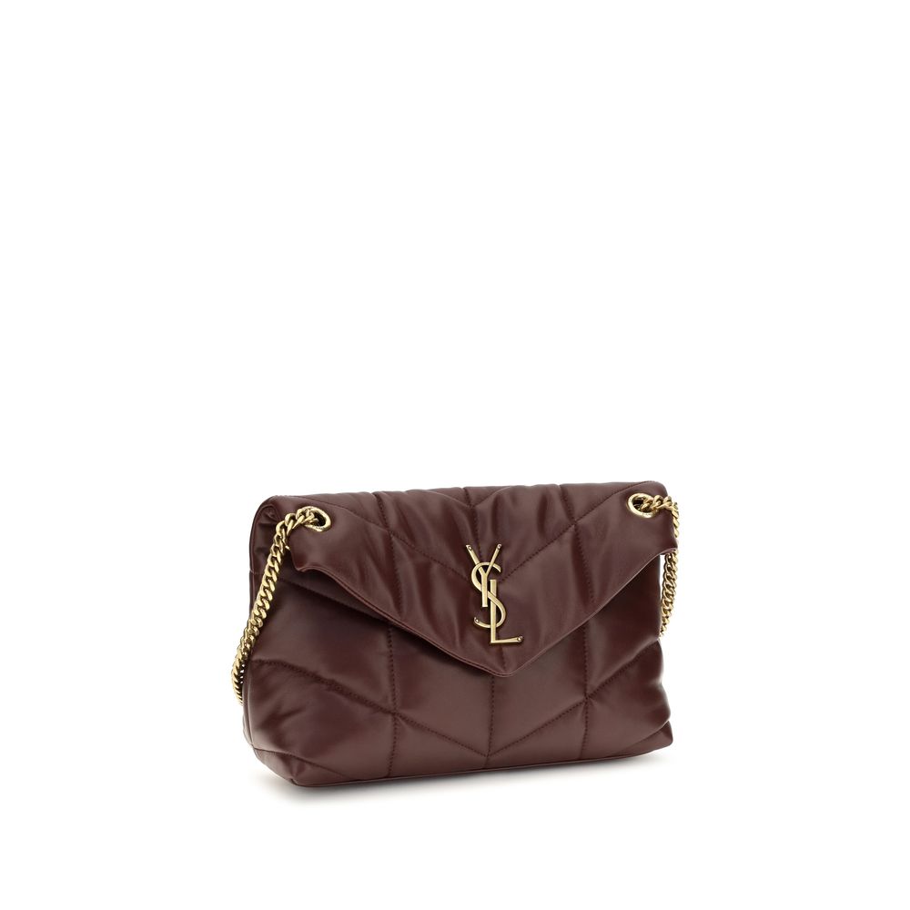 Saint Laurent Bordeaux Schultertasche aus Lammleder