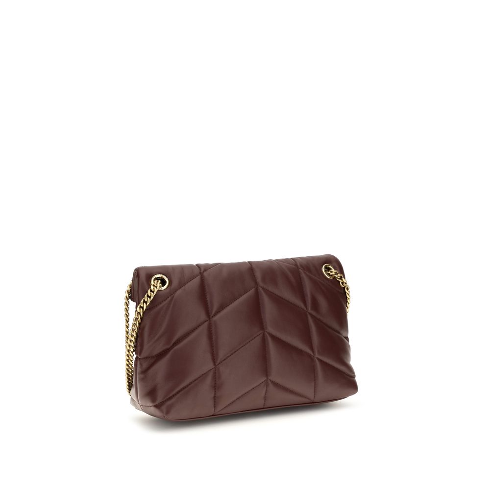 Saint Laurent Bordeaux Schultertasche aus Lammleder