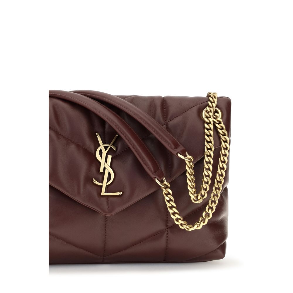 Saint Laurent Bordeaux Schultertasche aus Lammleder
