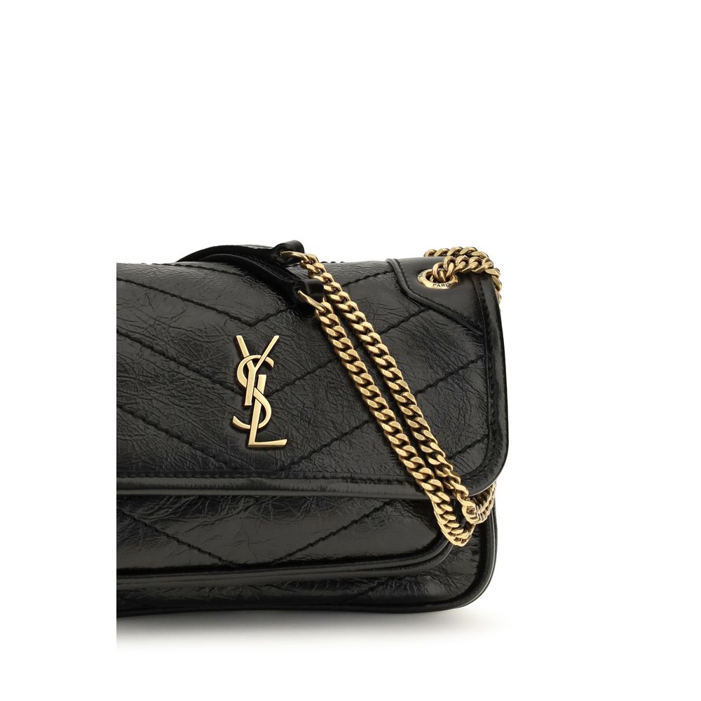 Saint Laurent Schwarze Kalbsleder Bos Taurus Umhängetasche