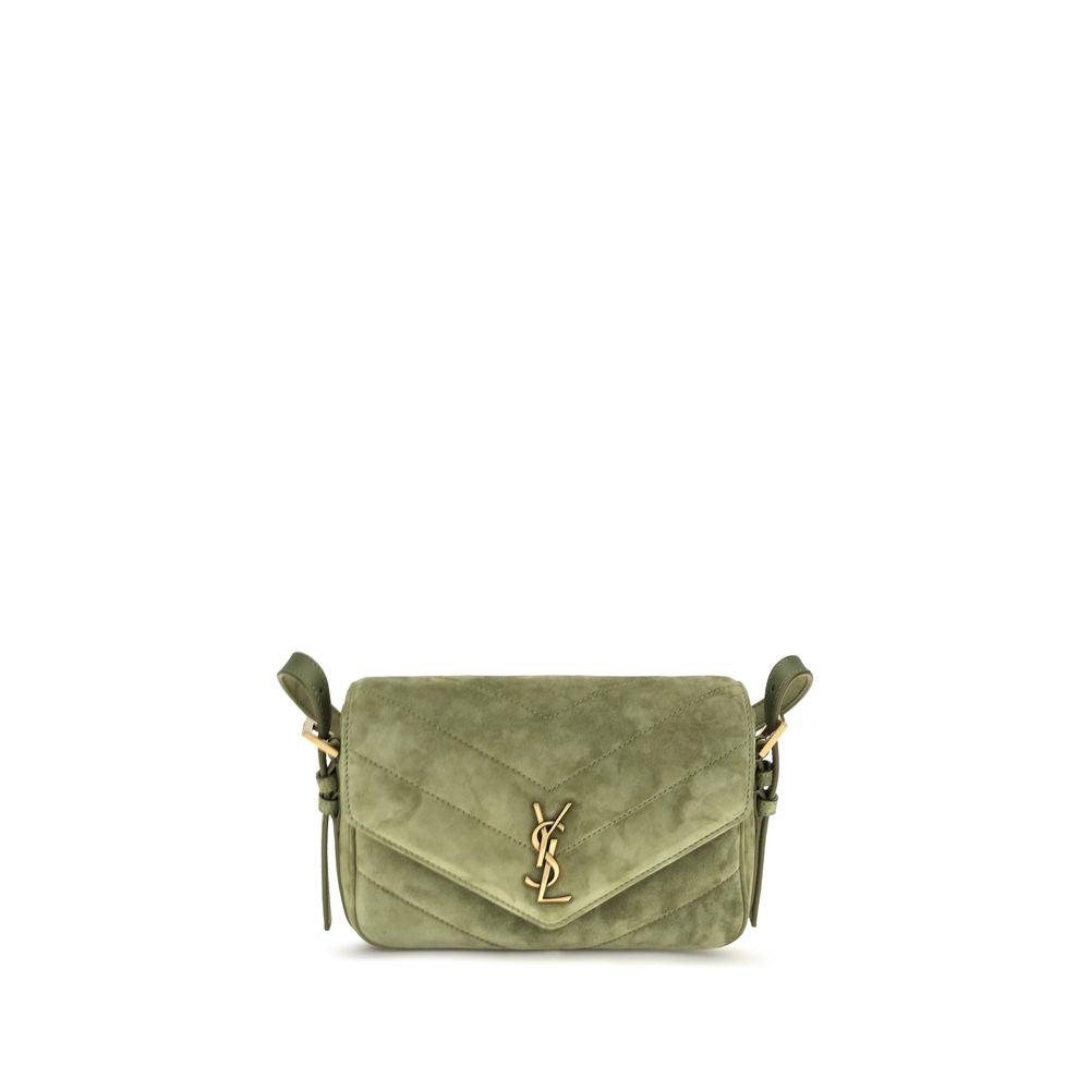Saint Laurent Bicolor Schultertasche aus Wildleder