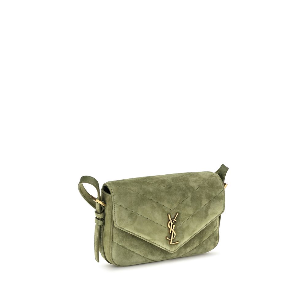 Saint Laurent Bicolor Schultertasche aus Wildleder