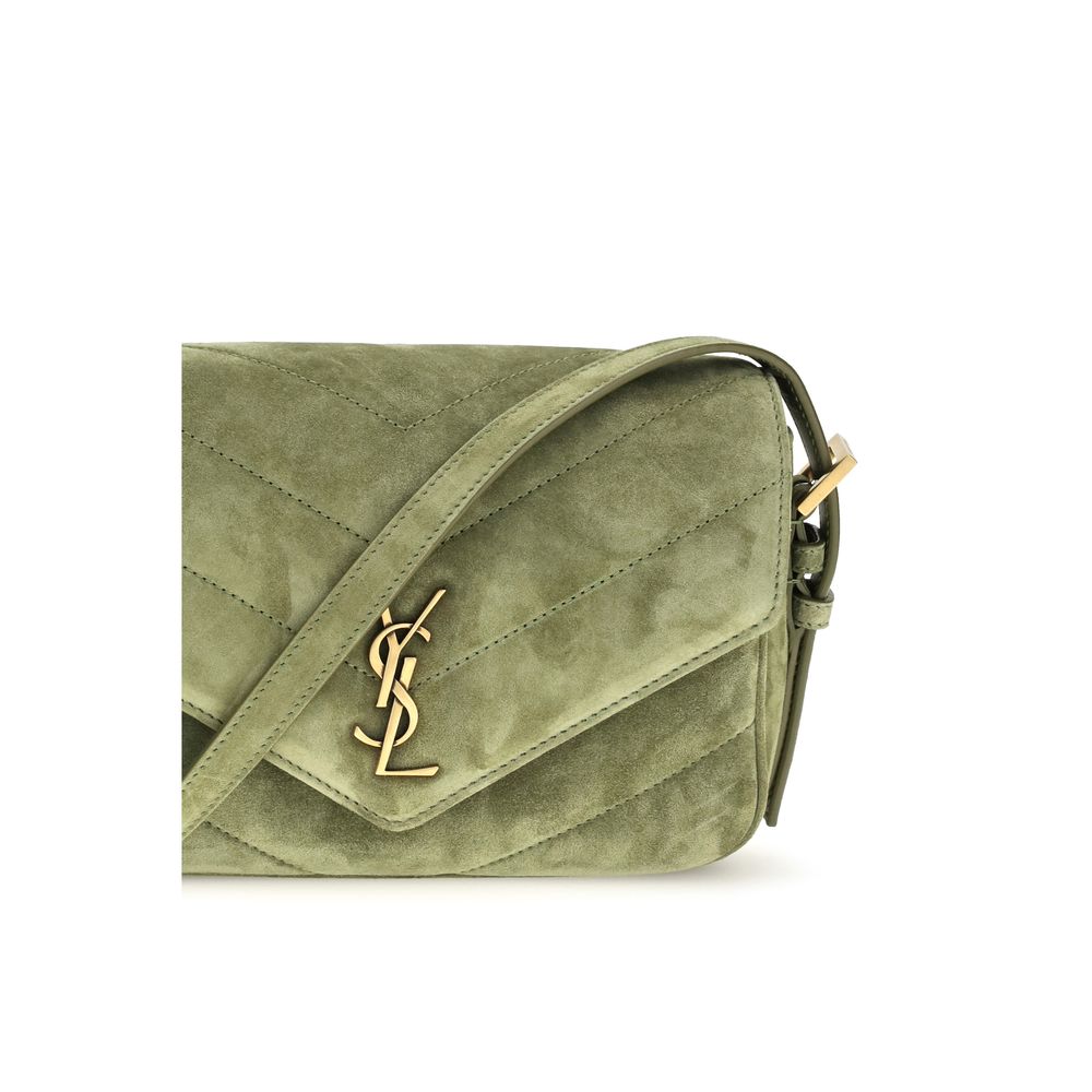 Saint Laurent Bicolor Schultertasche aus Wildleder