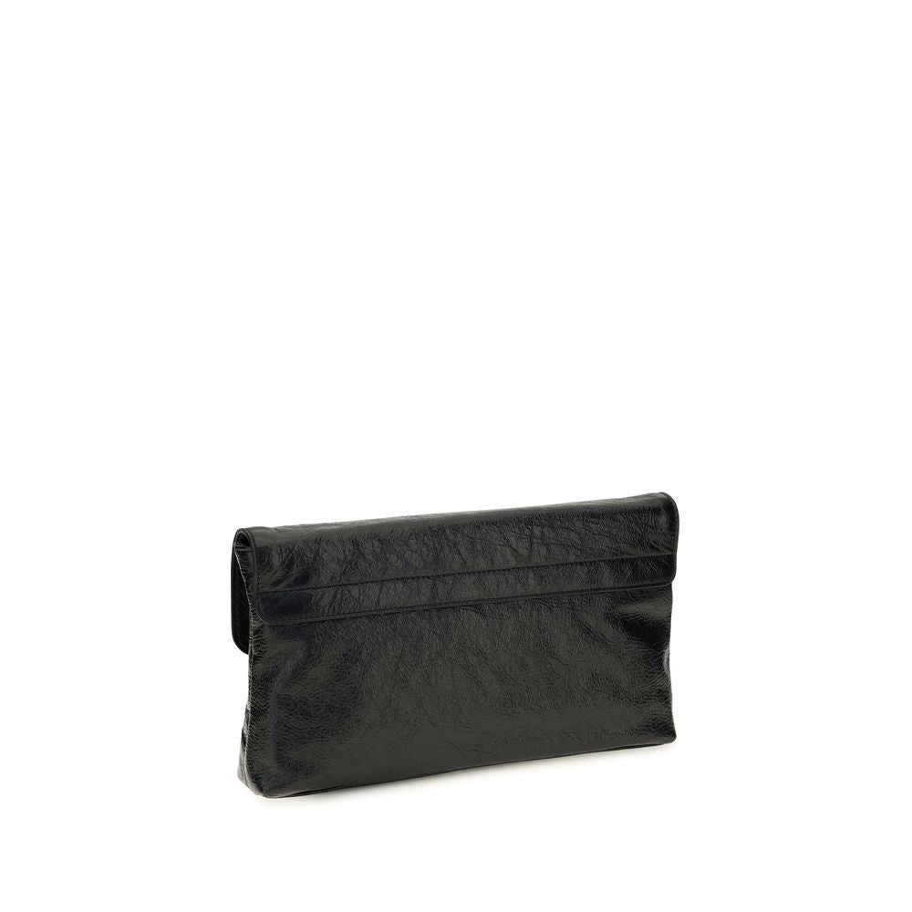 Balenciaga Schwarze Lammleder-Clutch (Ovis Aries Aries)