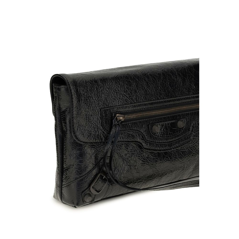 Balenciaga Schwarze Lammleder-Clutch (Ovis Aries Aries)