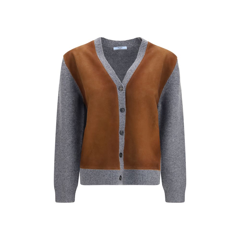 Prada Multicolorfarbener Cardigan aus Wolle mit Widder-Motiv