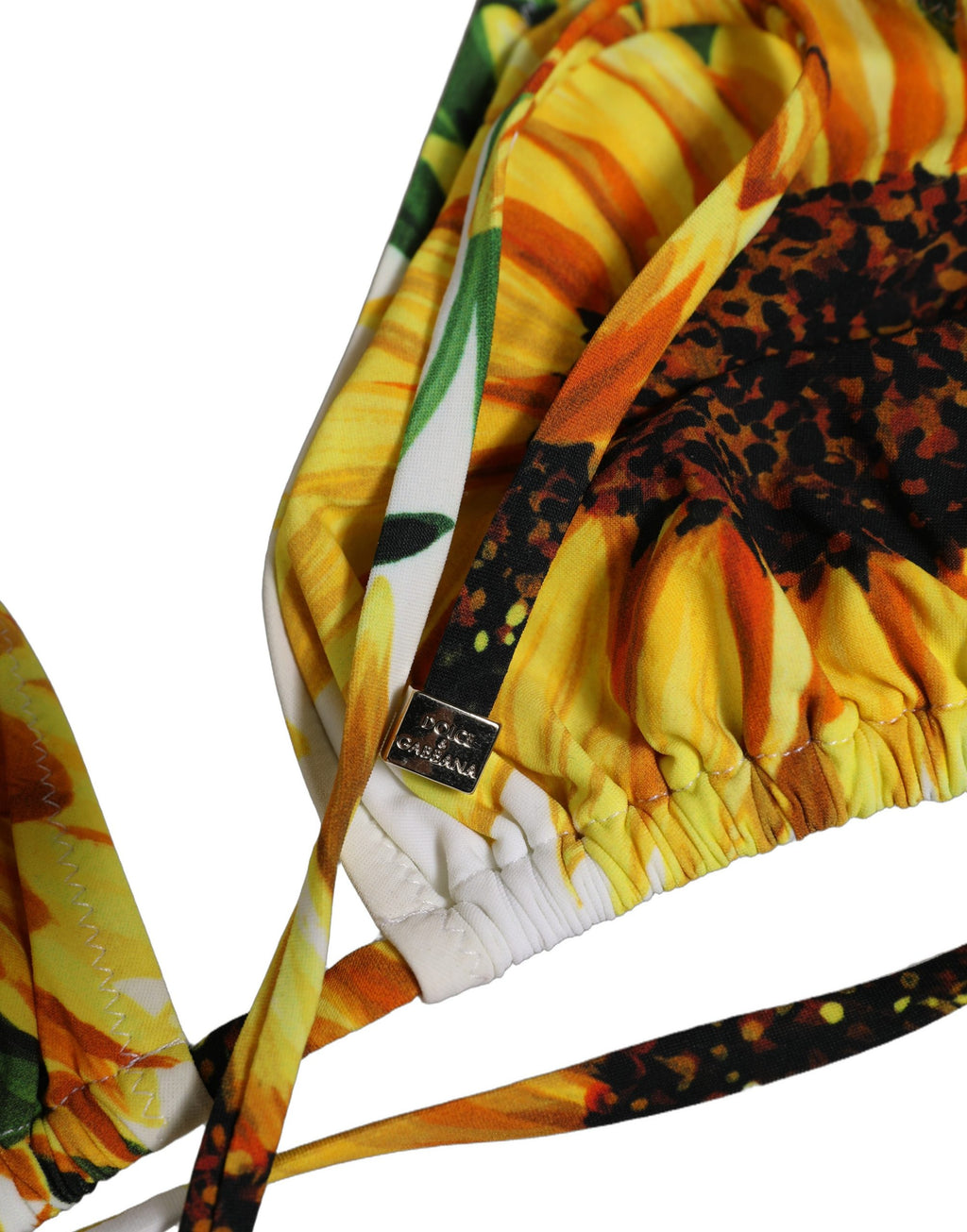 Dolce & Gabbana Bikinioberteil mit mehrfarbigem Blumenmuster und Neckholder