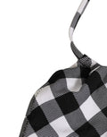 Dolce & Gabbana Schwarz Weiß Kariertes Neckholder Beachwear Bikini-Oberteil