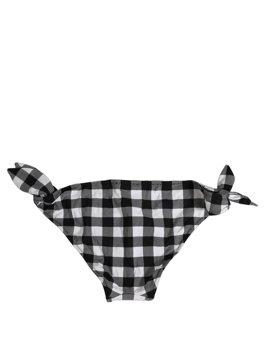 Dolce & Gabbana Schwarz-weiß kariertes Strandmode-Bikiniunterteil
