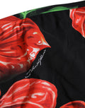Dolce & Gabbana Schwarzes Bikini-Unterteil aus Nylon mit Blumenprint