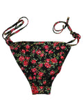 Dolce & Gabbana Schwarzes Bikini-Unterteil aus Nylon mit Blumenprint