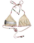 Dolce & Gabbana Pinkes Nylon Neckholder-Bikinioberteil mit Blumenmuster