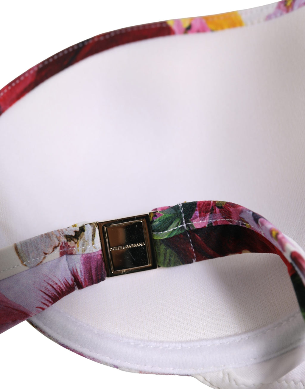 Dolce & Gabbana Bikinioberteil aus Nylon mit weißem Blumenmuster