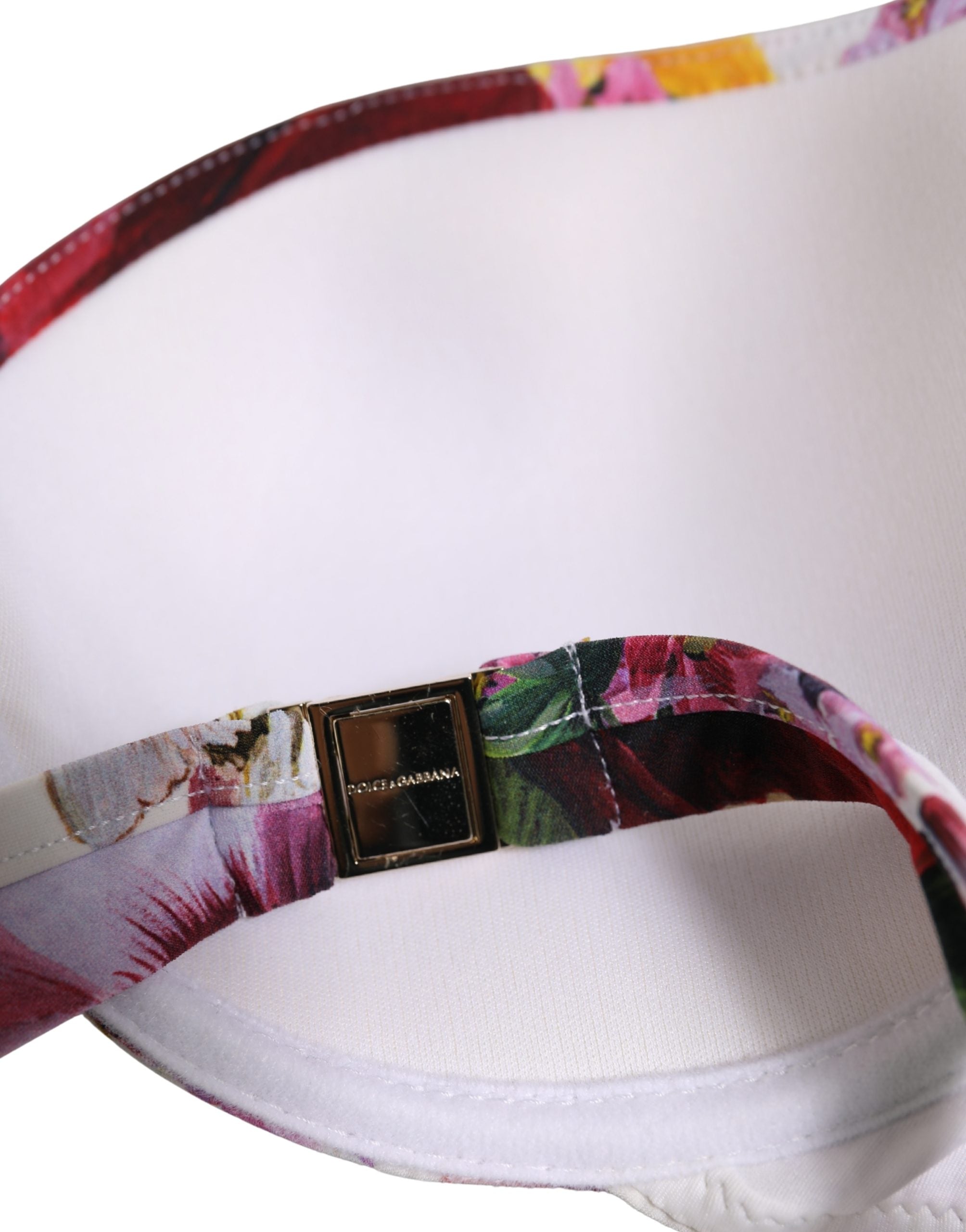 Dolce & Gabbana Bikinioberteil aus Nylon mit weißem Blumenmuster