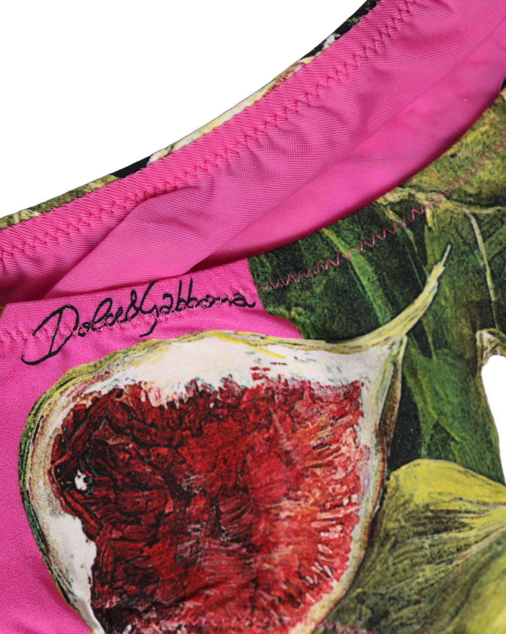 Dolce & Gabbana Fuchsiafarbener Bikiniunterteil mit Feigenprint