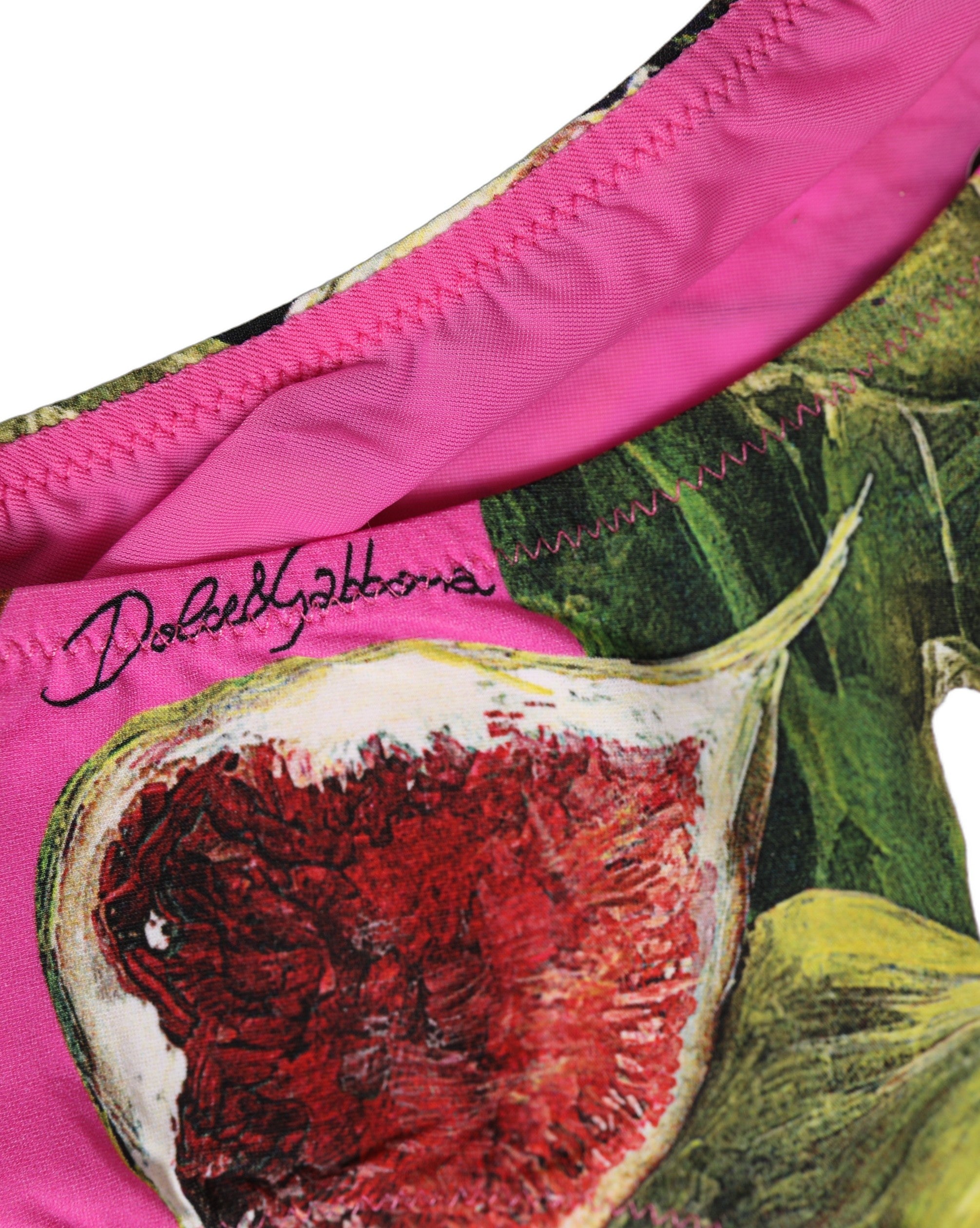 Dolce & Gabbana Fuchsiafarbener Bikiniunterteil mit Feigenprint