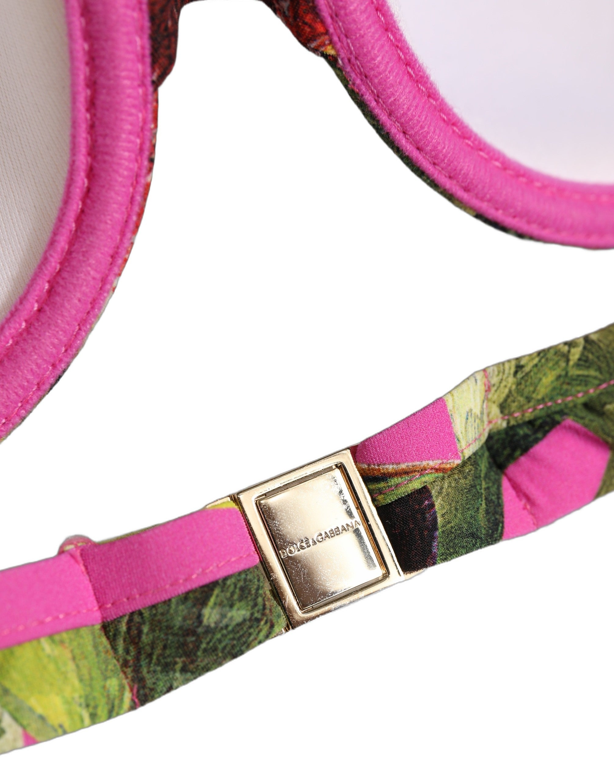 Dolce & Gabbana Fuchsiapinkes Bikini-Oberteil mit Feigen-Print