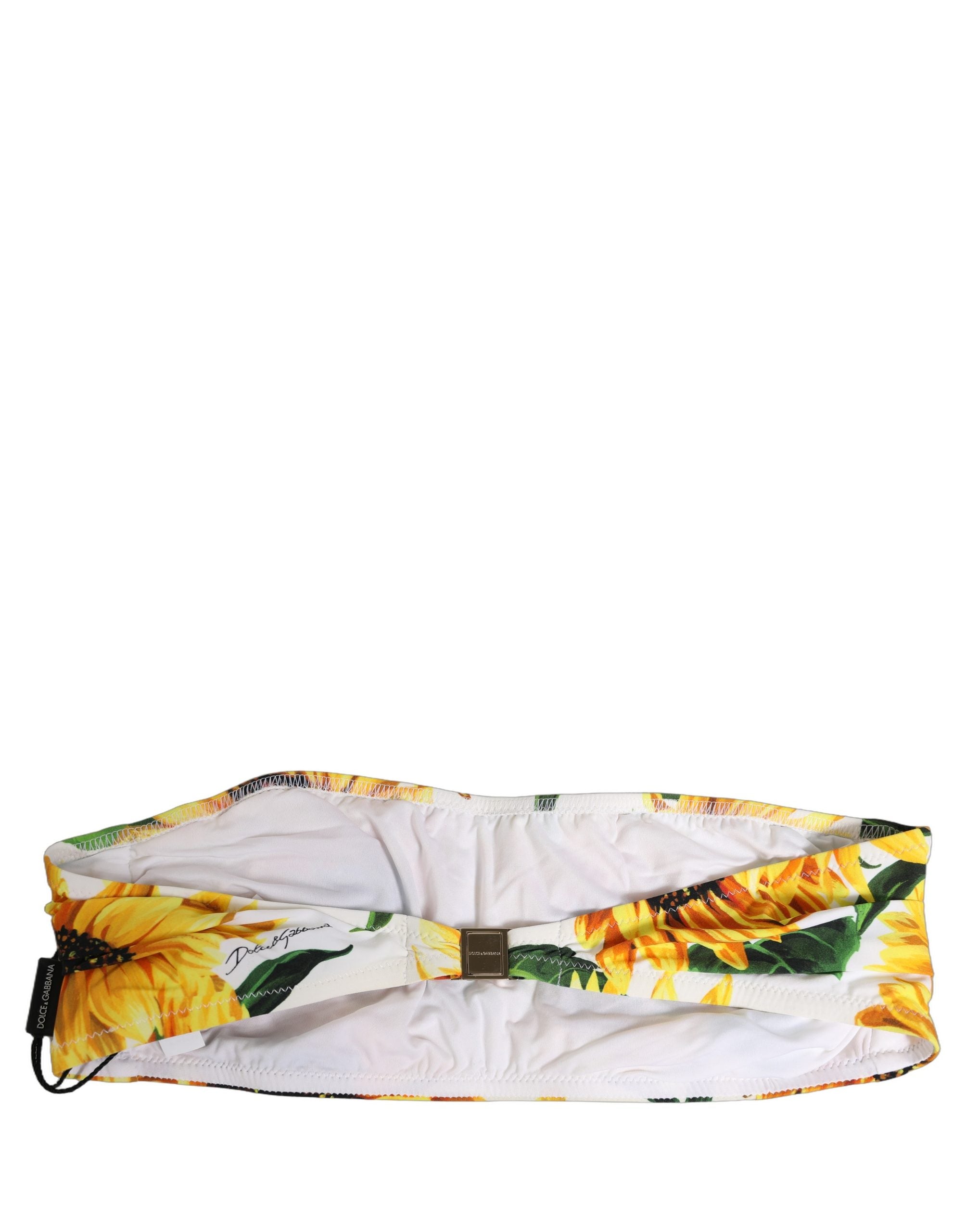 Dolce & Gabbana Bandeau-Bikinioberteil mit weißem Sonnenblumenprint