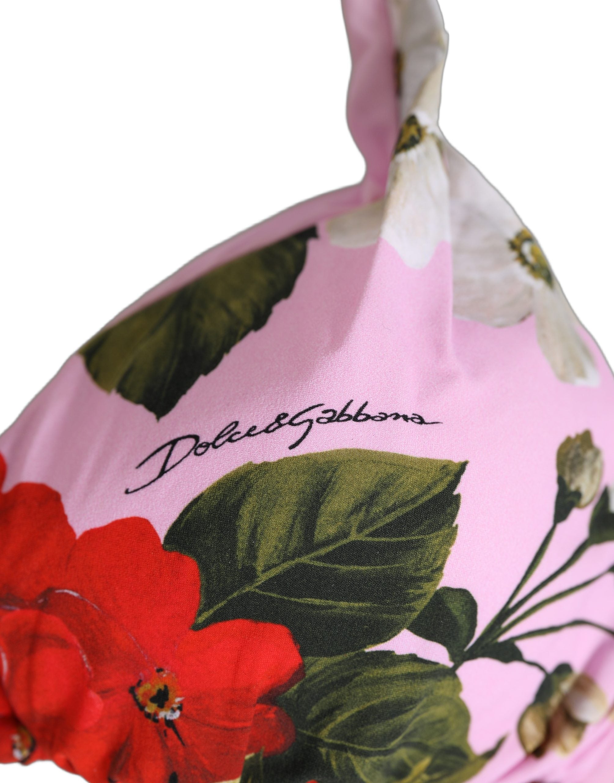 Dolce & Gabbana Pinkes Triangle-Bikinioberteil mit Blumenprint
