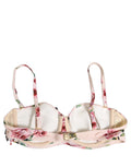 Bikini top à armatures Dolce & Gabbana avec imprimé floral rose pour maillot de bain d'été.