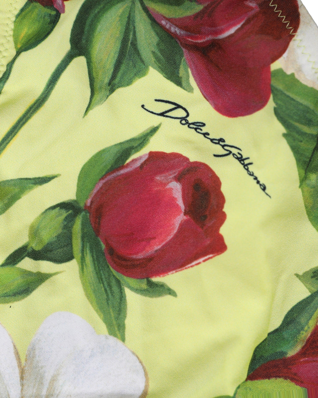 Dolce & Gabbana Gelber Bikinihose aus Nylon mit Blumenmuster