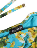 Dolce & Gabbana Badehosen-Bikiniunterteil aus Nylon mit blauem Blumenmuster