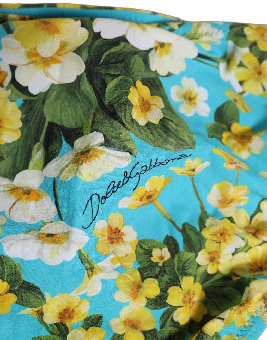 Dolce & Gabbana Badehose mit blauem Blumenmuster aus Nylon