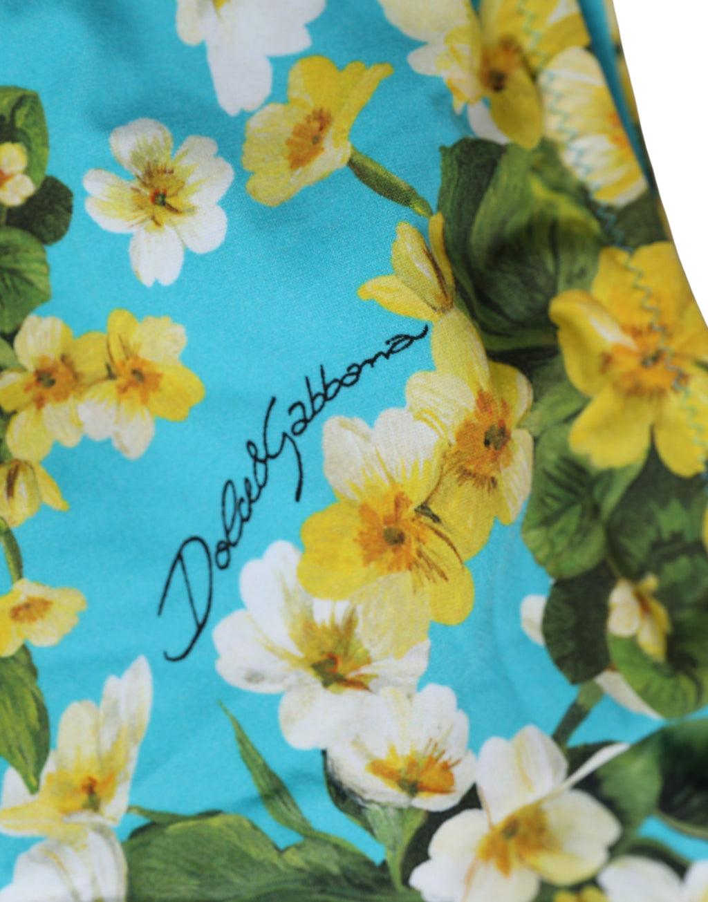 Dolce & Gabbana Badehose mit blauem Blumenmuster aus Nylon