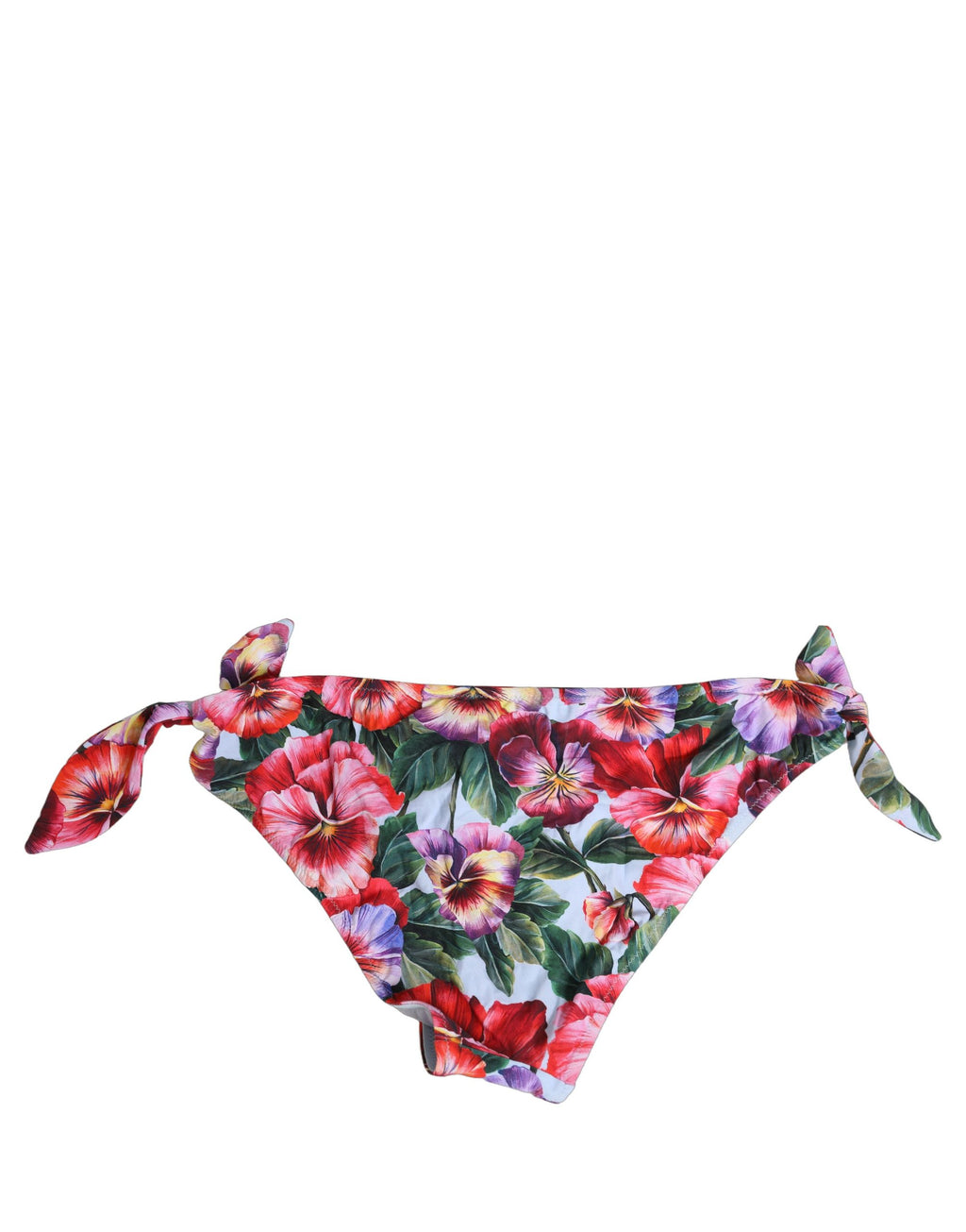 Dolce & Gabbana Badehose Bikiniunterteil aus Nylon mit weißem Blumendruck